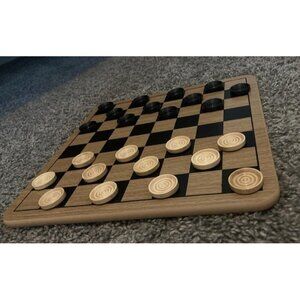 New Reversible Wooden Board for Chess, Checkers & Tic-Tac-Toe - 24 Interlocking